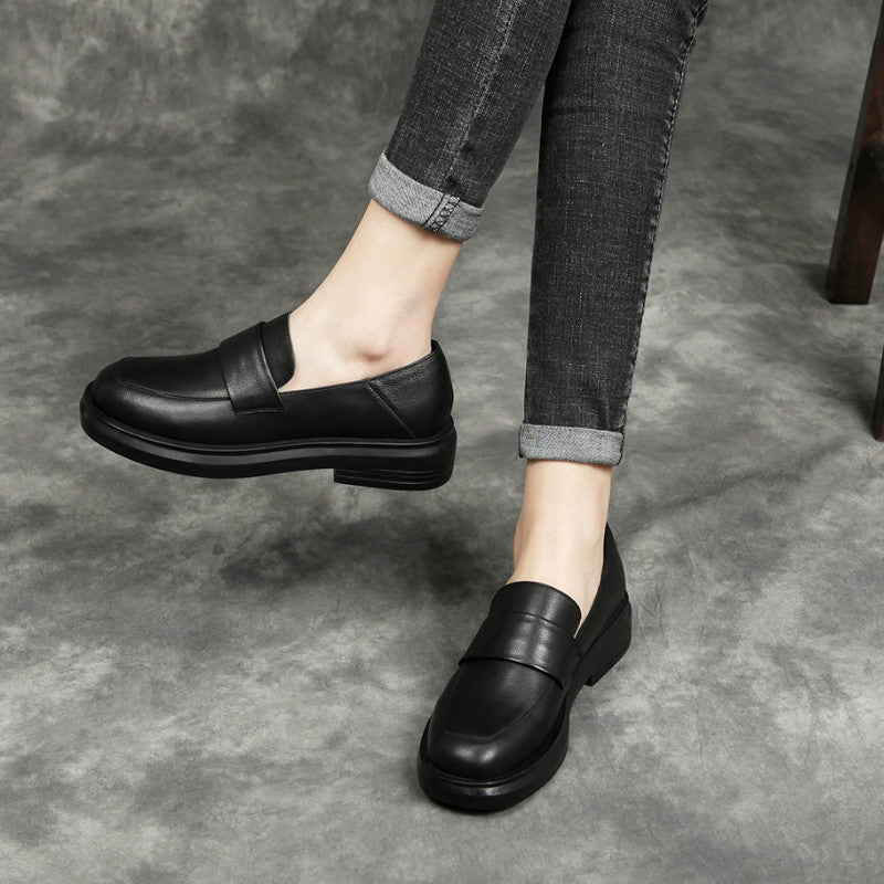 Female British leather loafers