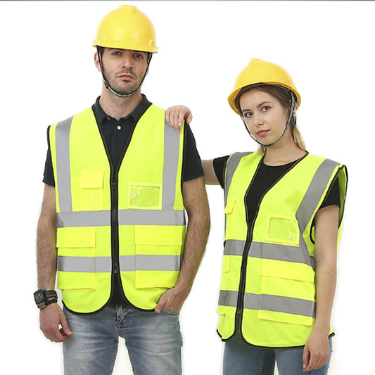 Direct reflective vest multi-pocket reflective vest can be printed riding reflective safety clothing traffic sanitation reflective vest