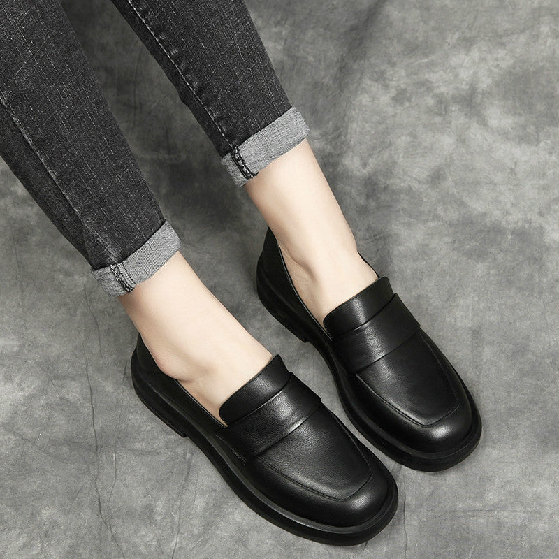 Female British leather loafers