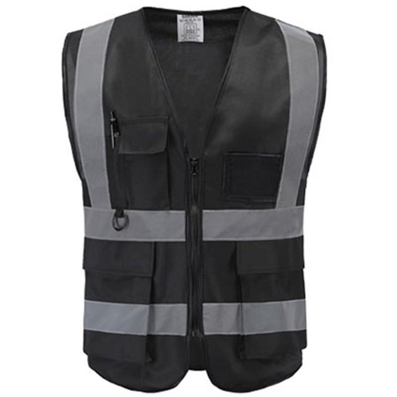 Direct reflective vest multi-pocket reflective vest can be printed riding reflective safety clothing traffic sanitation reflective vest